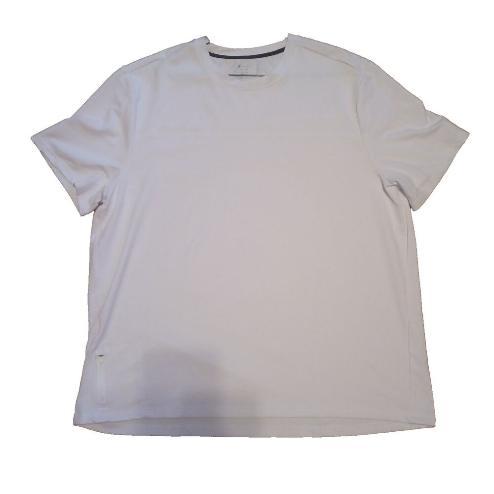 Member's Mark Men's White Luxe Performance Tee T-shirt with Media Pocket XXL